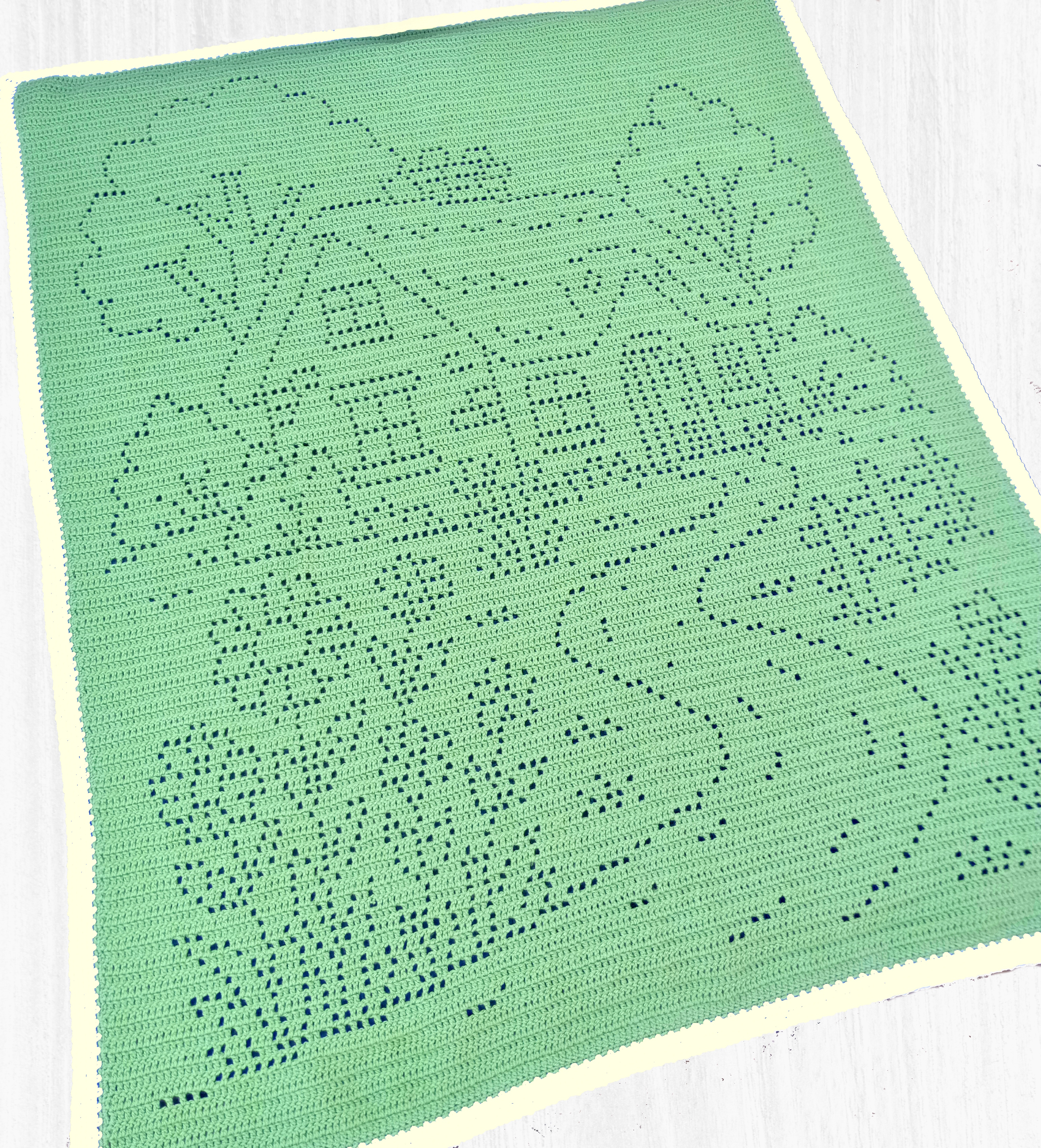 Cottage filet crochet blanket pattern