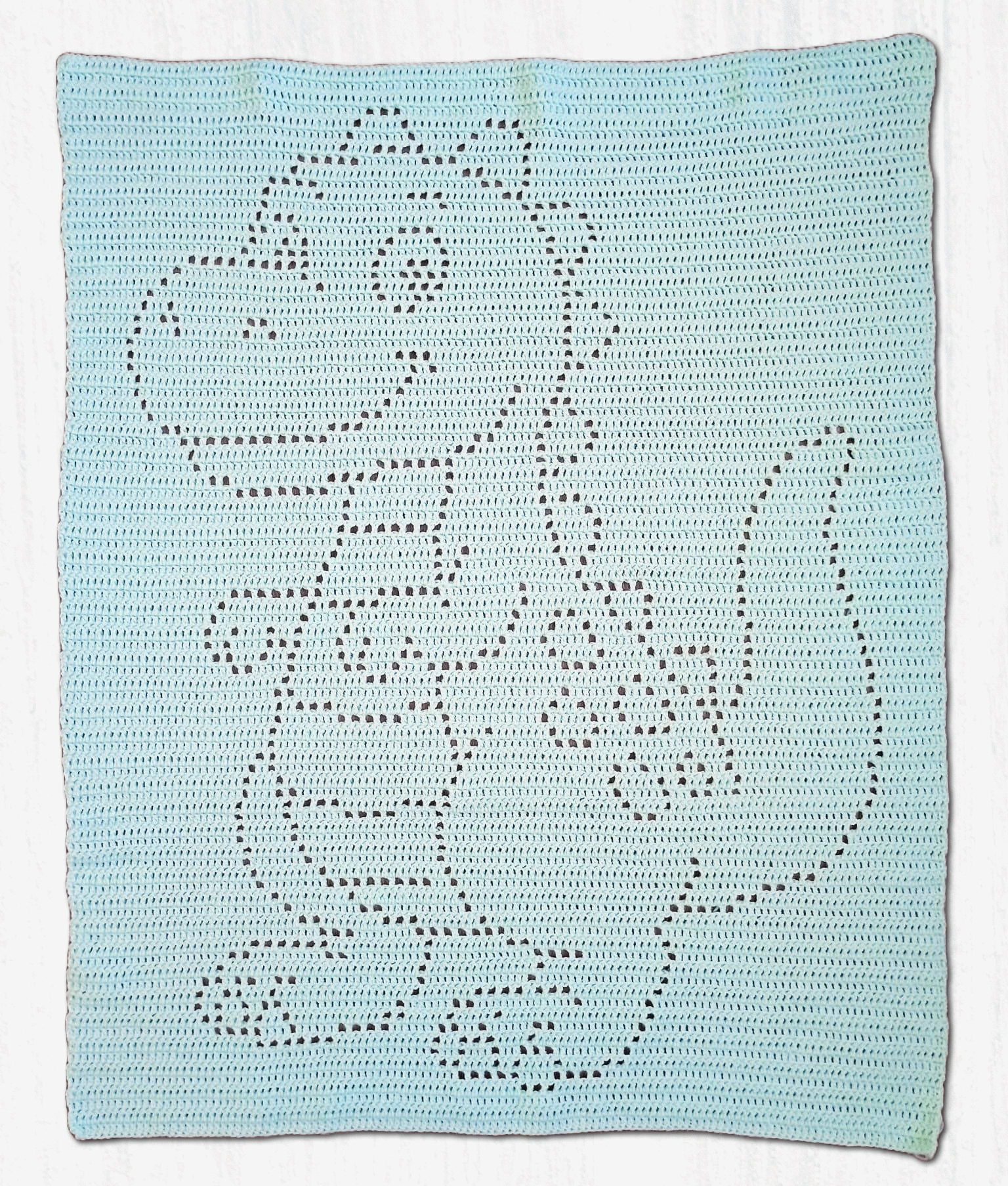 Dinosaur Roary filet crochet blanket pattern