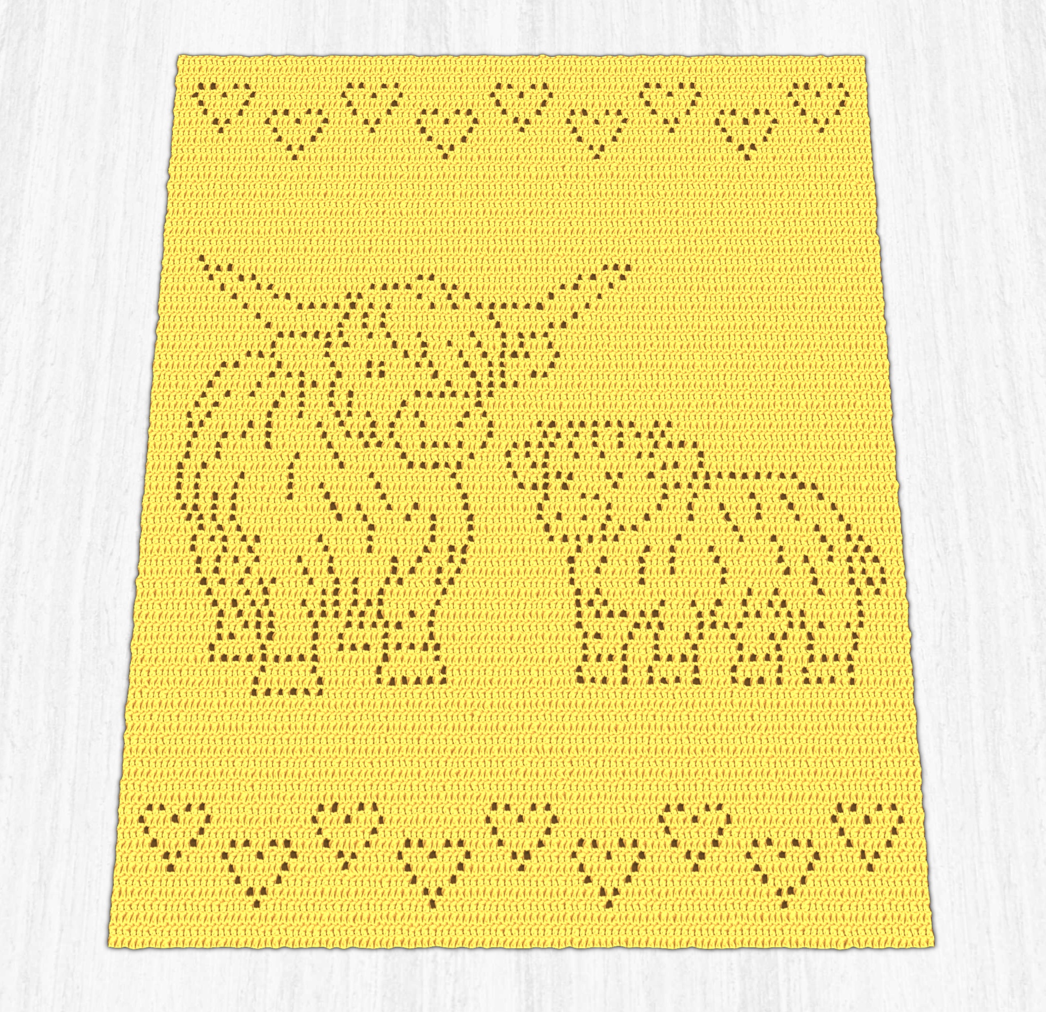 Loving Highland Cows filet crochet blanket pattern