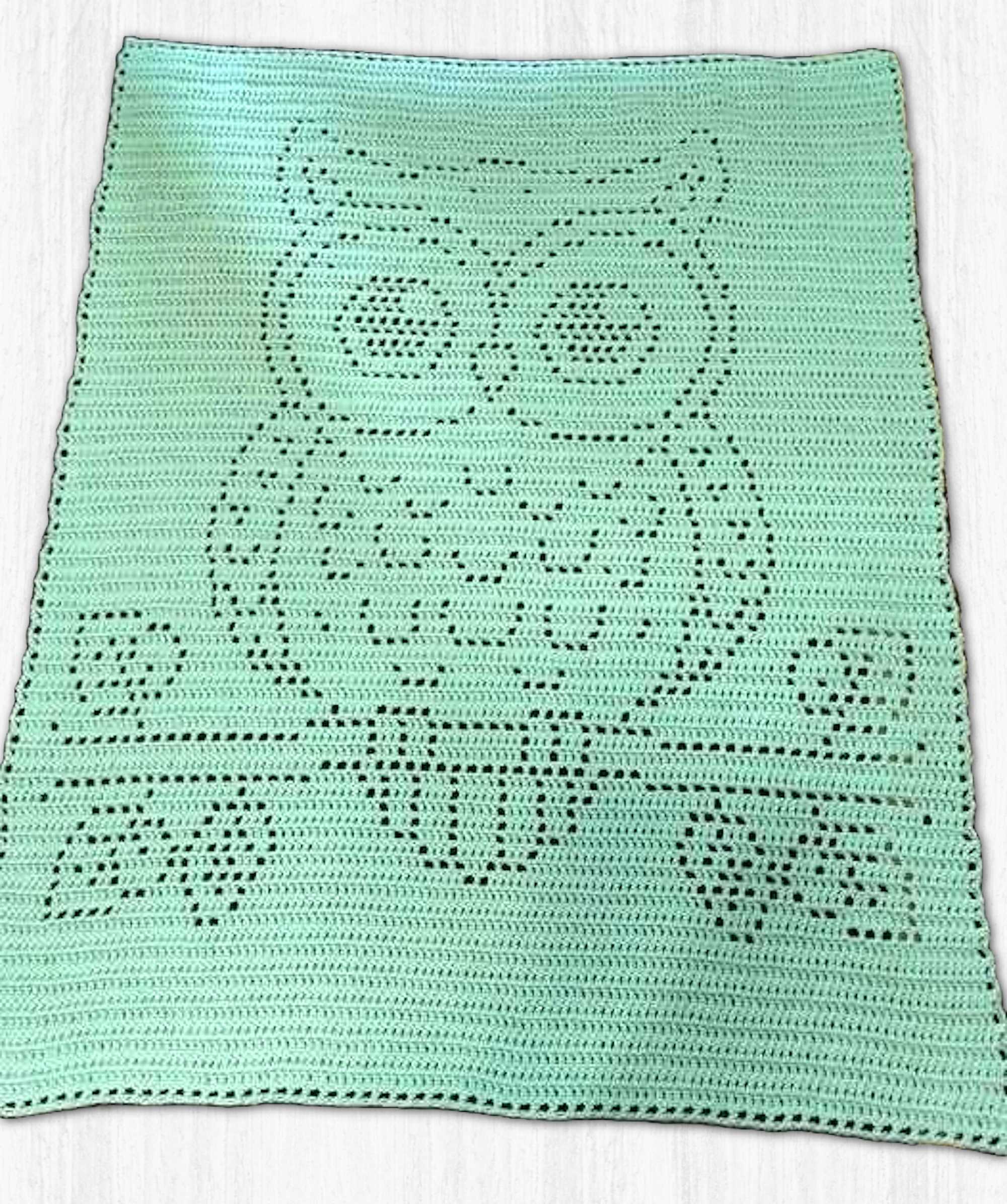 Owl filet crochet blanket pattern