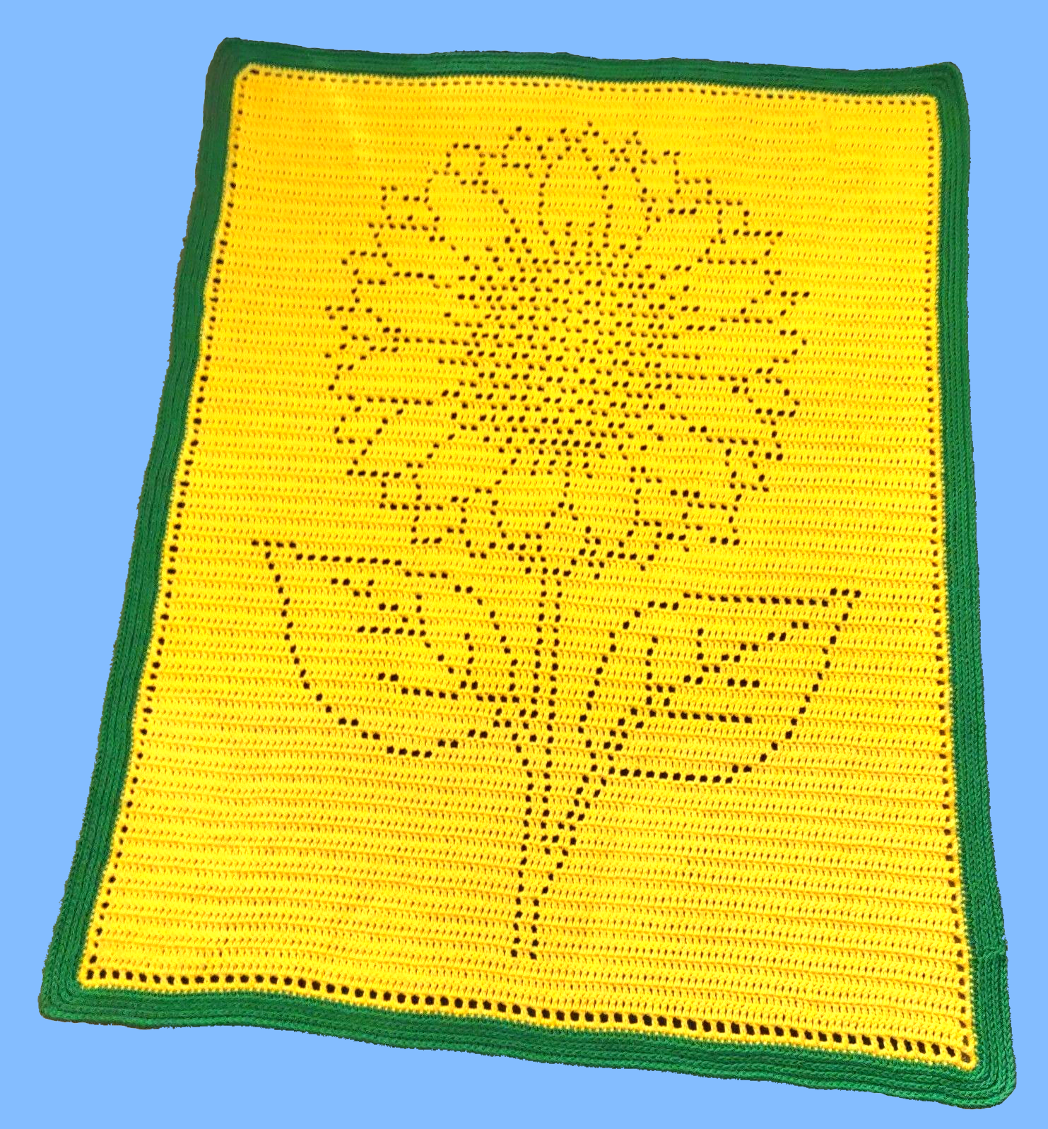 Sunflower filet crochet blanket pattern